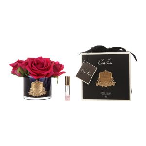 Cote Noir Roses in Black Glass with Giftbox - red - Image 2